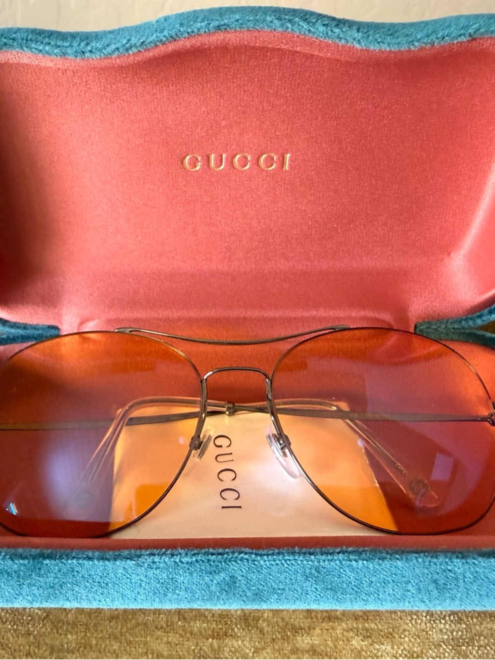Women’s Gucci GG0501S008 GG0501 Yellow Lens Sunglasses